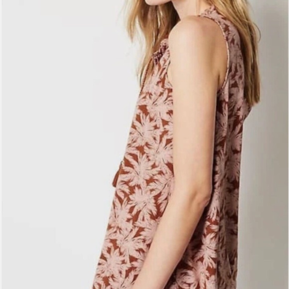 Bellissima Tasseled Top Peasant Blouse Tassel Split Neck Floral- Medium Petite - Picture 4 of 8